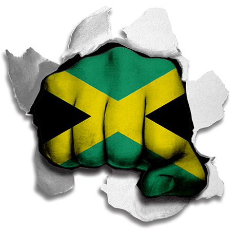 Fist Jamaica Flag Logo cricut iron on